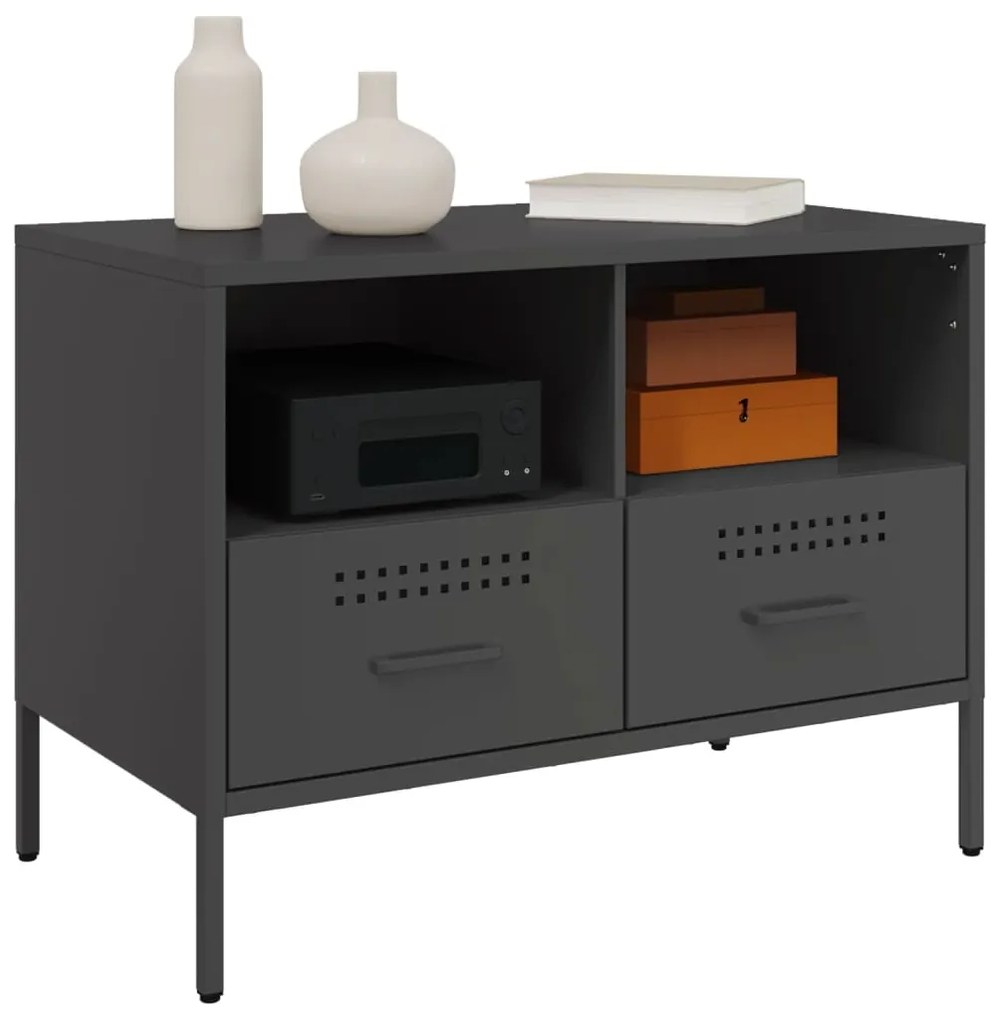 Móveis de TV 2 pcs 68x39x50,5 cm aço preto