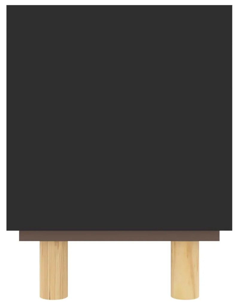 Móvel de TV 80x30x40 cm pinho maciço/vime natural preto