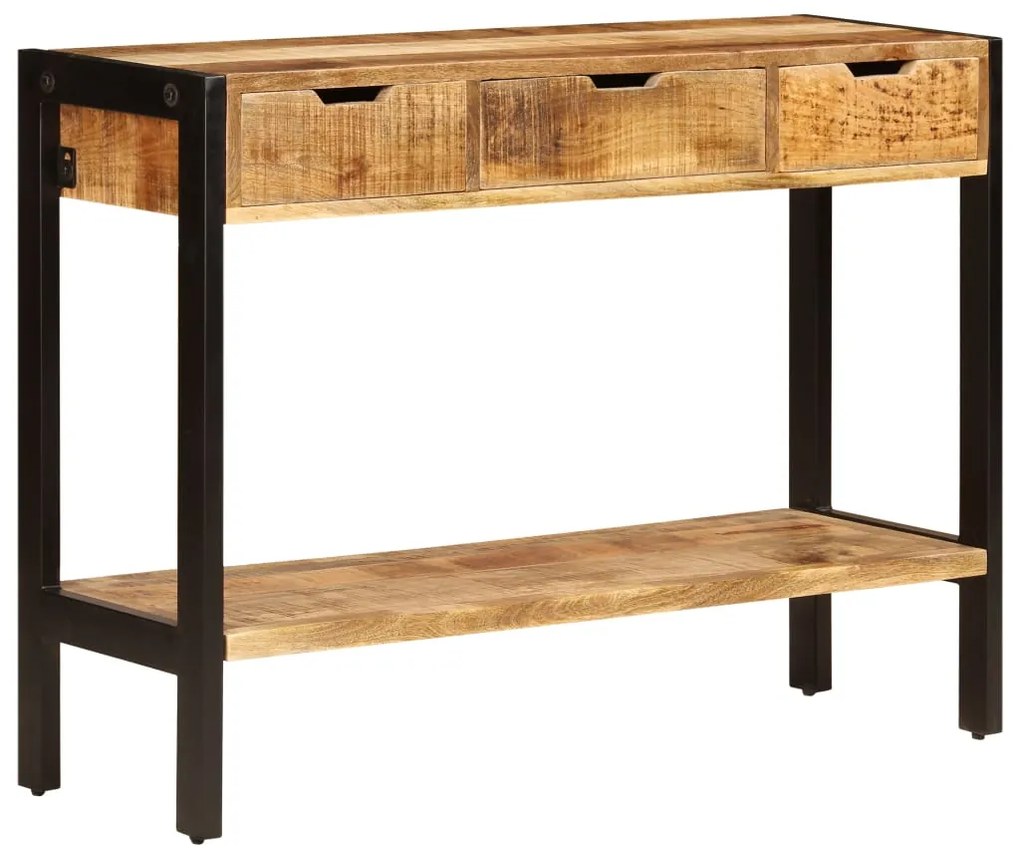 Aparador com 3 gavetas 110x35x75 cm madeira de mangueira maciça