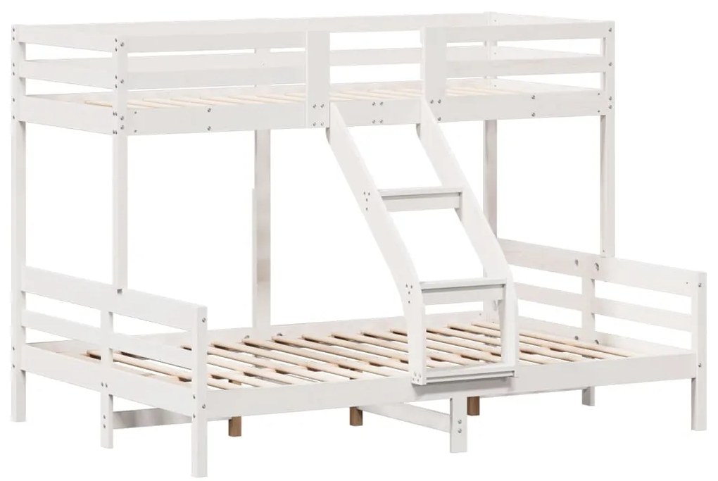 Beliche 80x200/140x200 cm madeira de pinho maciço branco