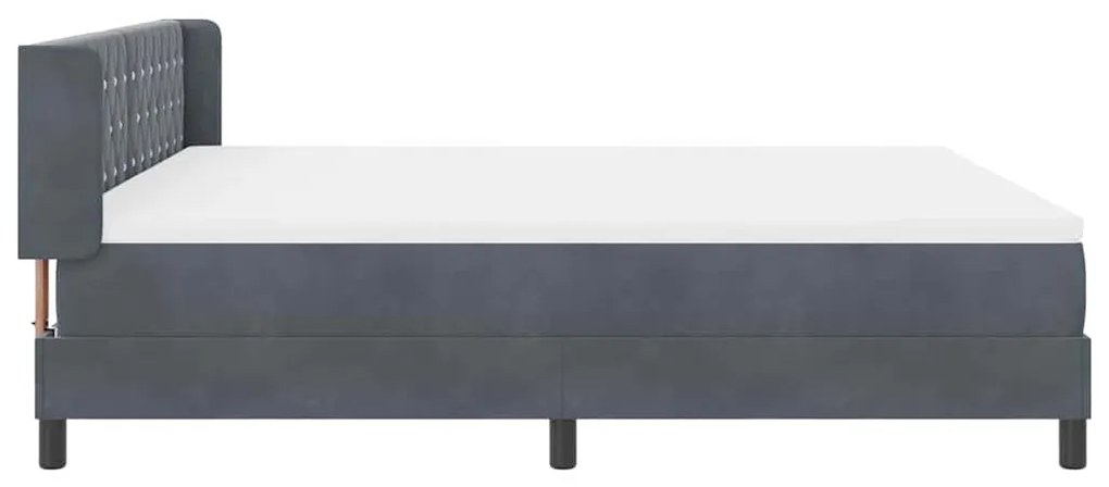 Cama Box com Colchão Cinza Escuro 180x200 cm Veludo