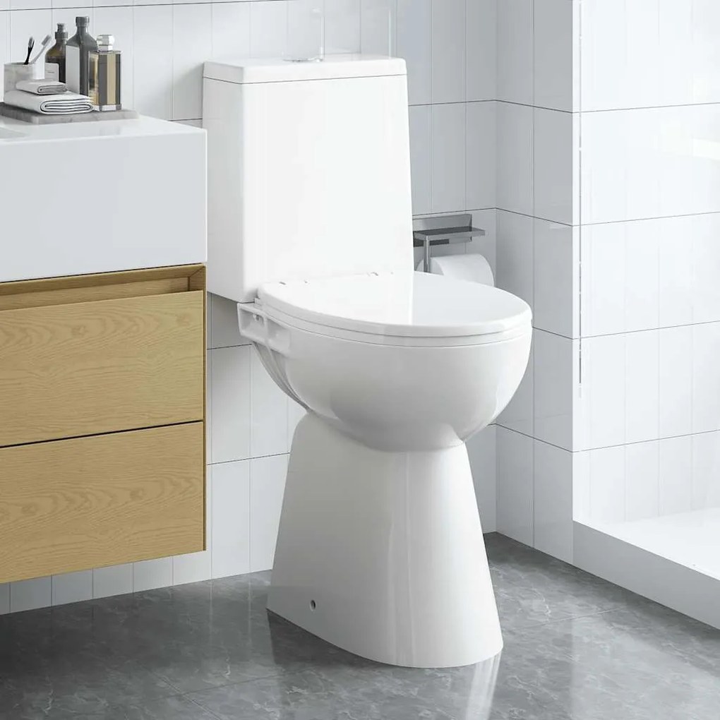 Sanita sem rebordo 7 cm altura extra fecho suave cerâmica branco