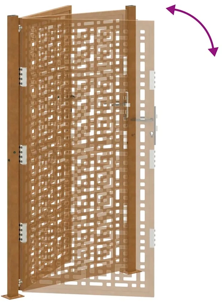 Portão de jardim 105x180 cm design cruzado de aço resistente