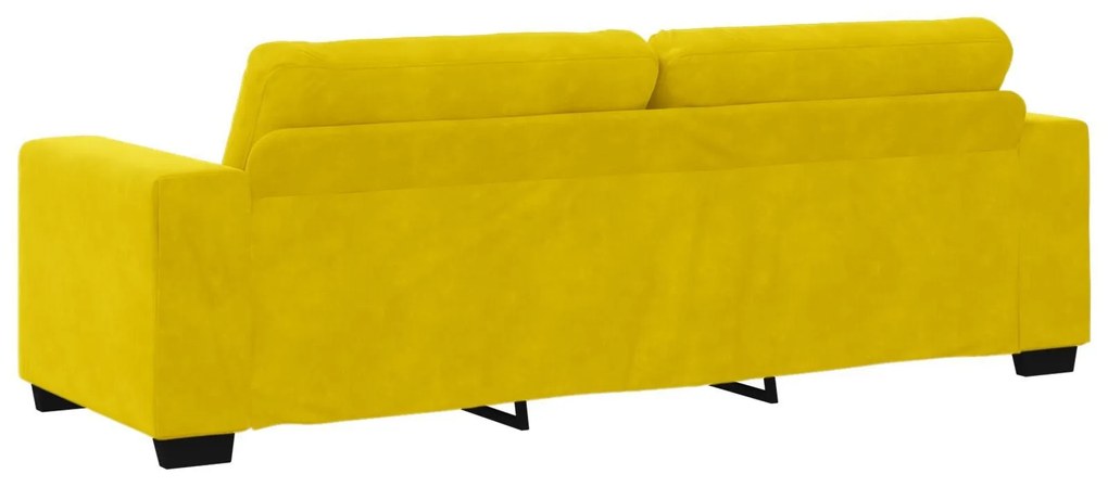 Conjunto de Sofá 2 Peças com Almofadas Veludo Amarelo