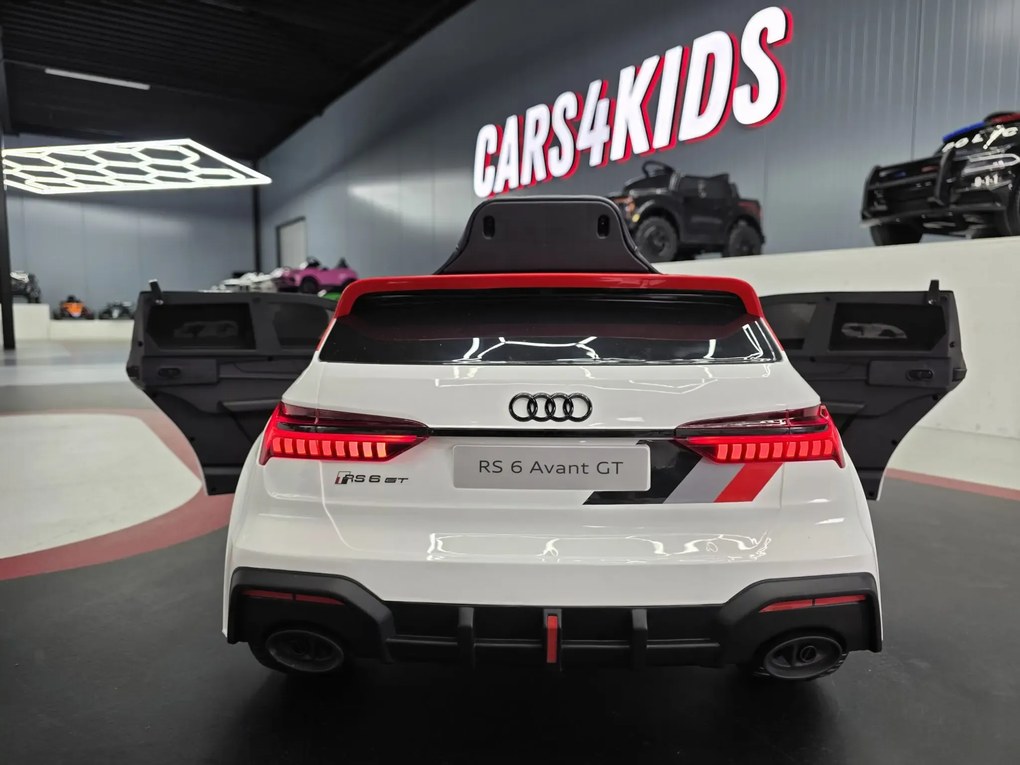 Carro elétrico infantil Audi RS6 Avant GT 12V 4x4 , telecomandado, pneus de EVA, assento em pele Branco