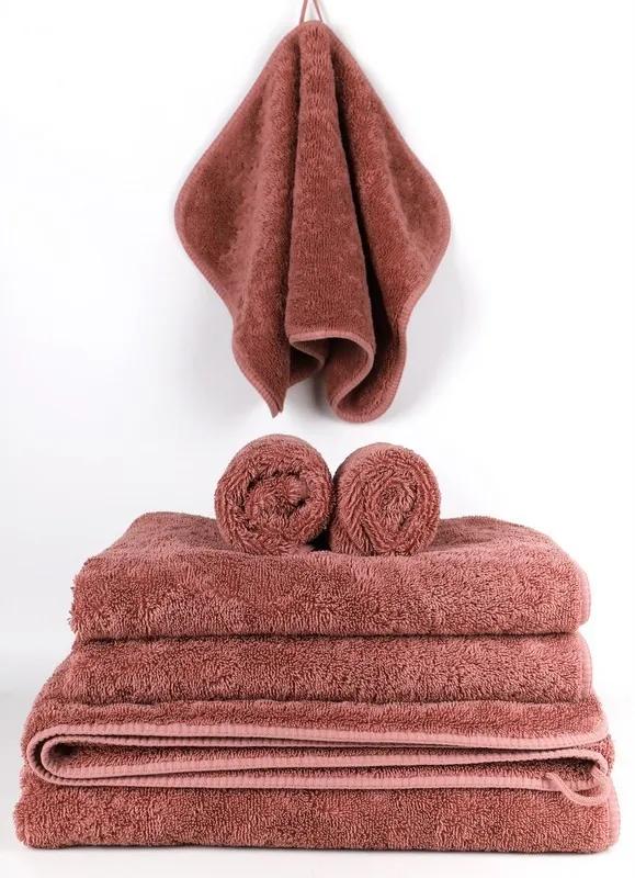 720 gr./m2 Algodão penteado - Jogo 3 toalhas de banho: Brick