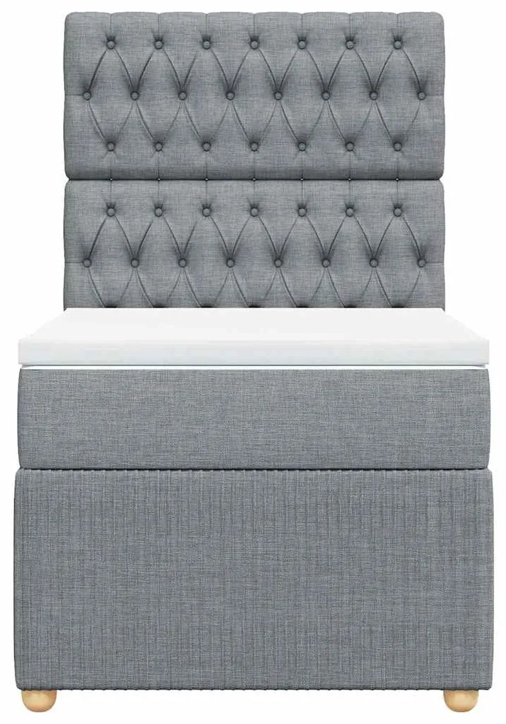 Cama com molas/colchão 100x200 cm tecido cinzento-claro