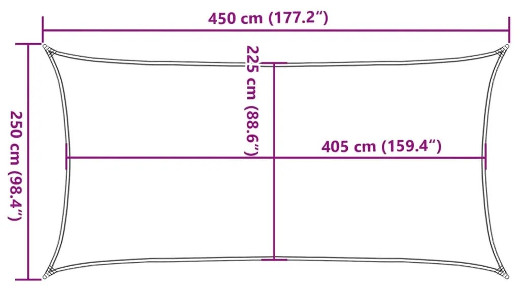 Para-sol estilo vela 160 g/m² 2,5x4,5 m PEAD preto