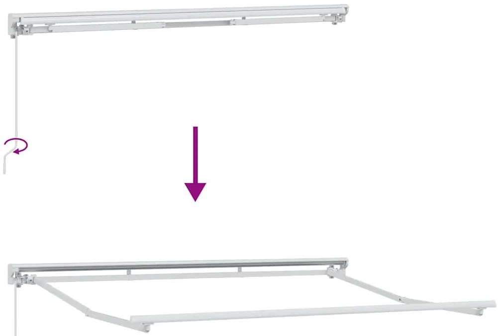 Toldo Retrátil Manual Cinzento-claro 350x200 cm