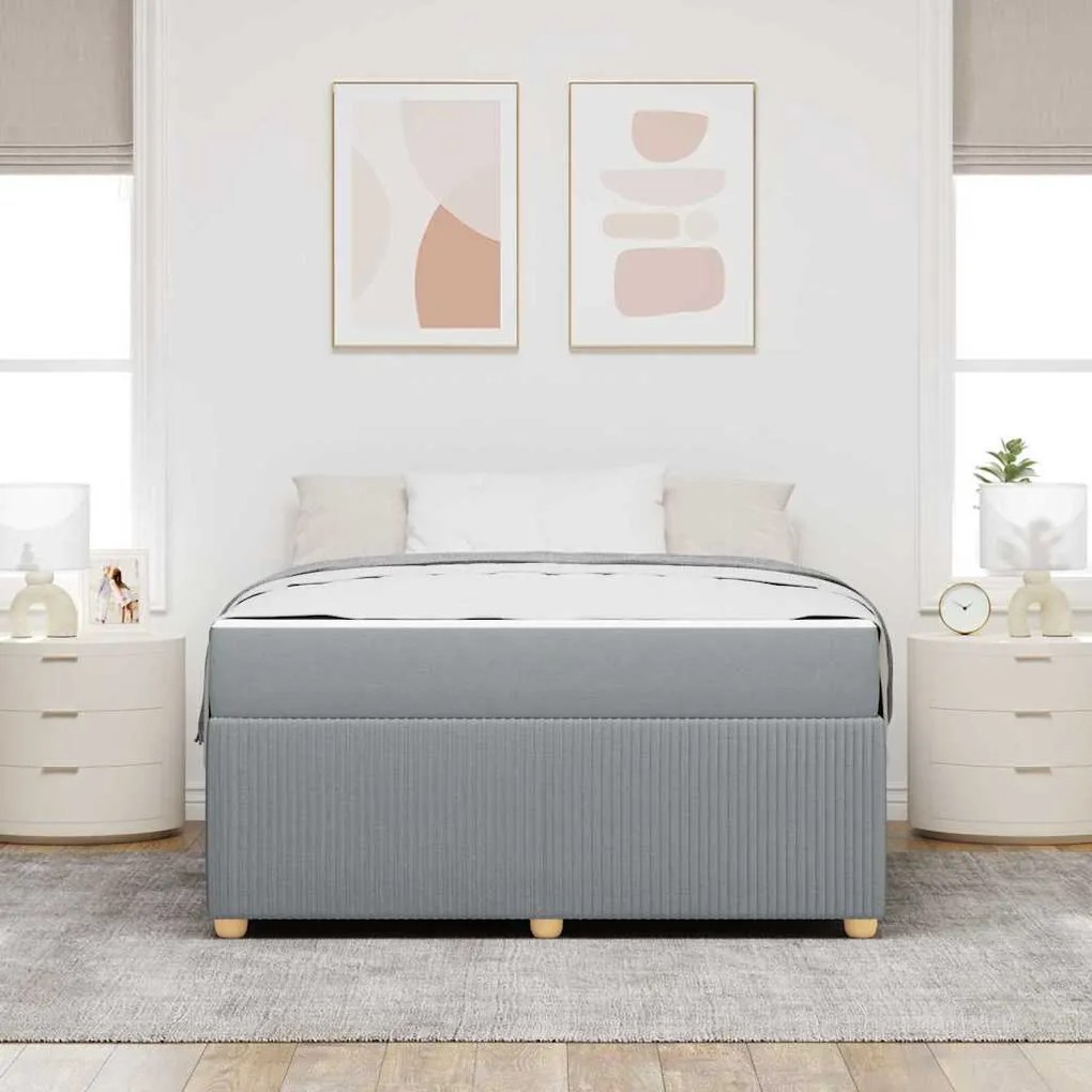Estrutura da Cama Outros Cinzento-claro 140 x 200 cm tecido
