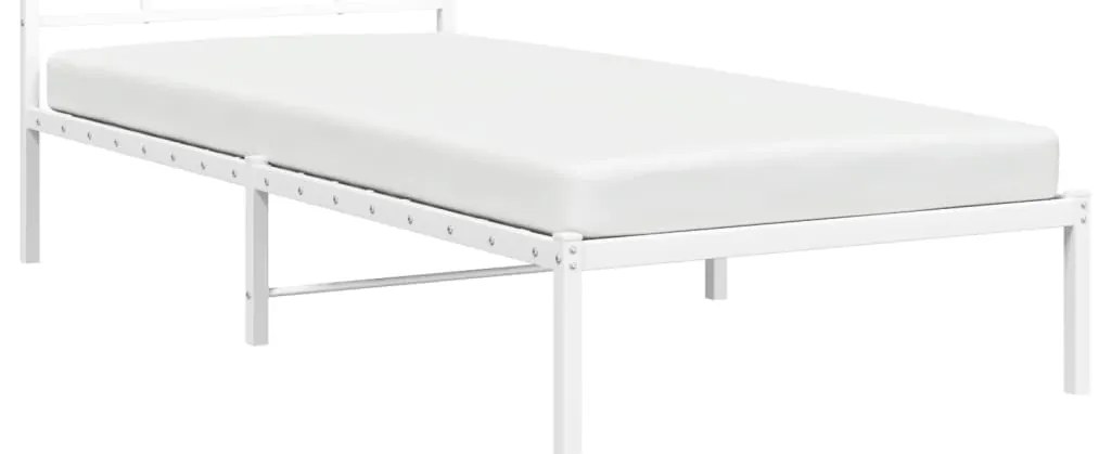 Estrutura de cama com cabeceira 90x200 cm metal branco