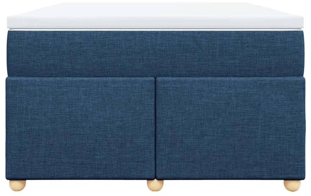 Cama boxspring com colchão 120x190 cm tecido azul