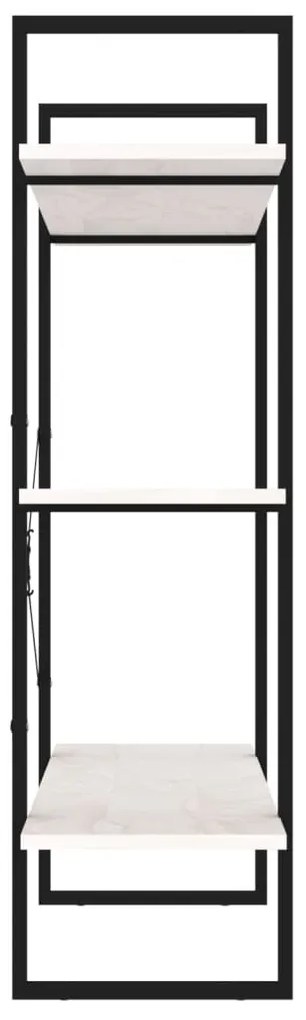 Estante com 3 prateleiras 100x30x105 cm pinho maciço branco