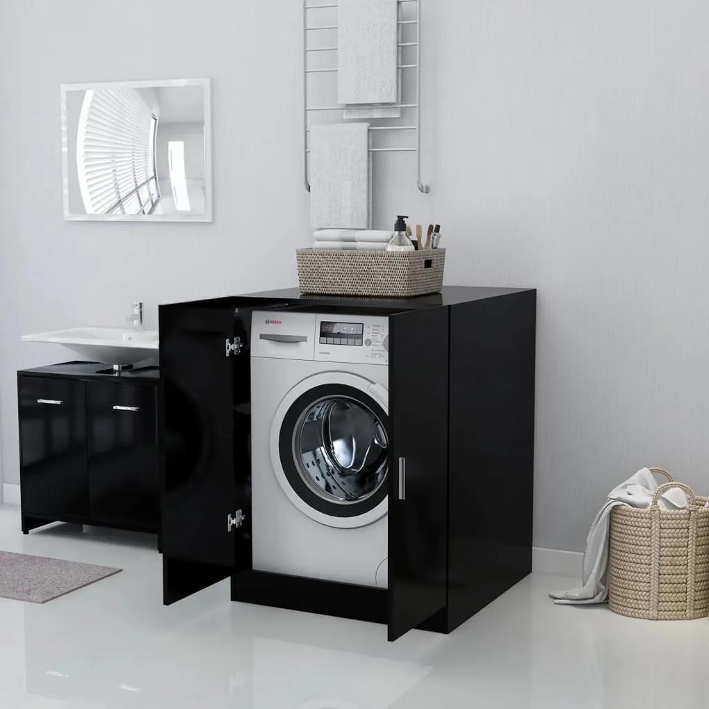 Armário para máquina de lavar roupa preto
