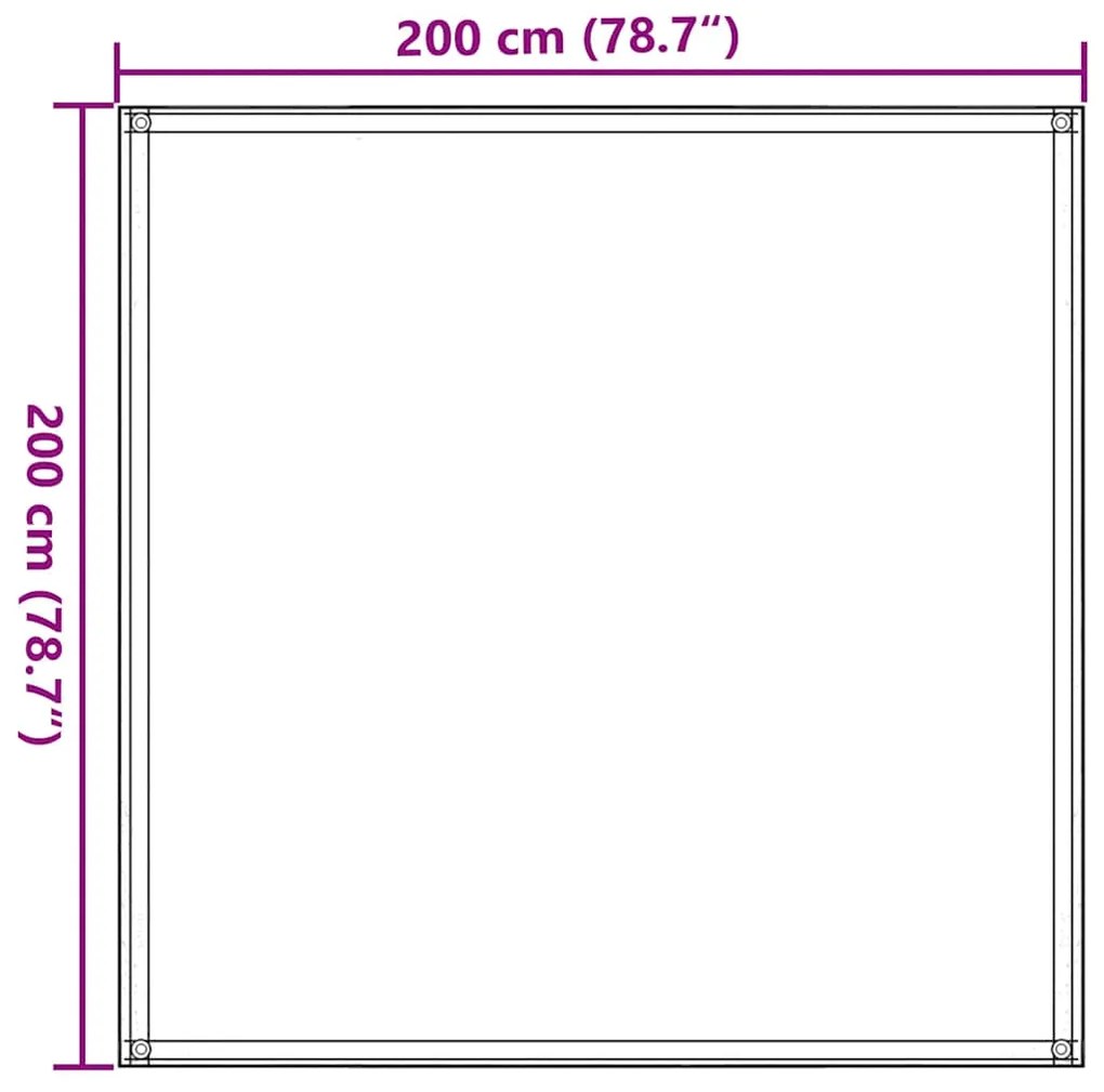Tapete de campismo para tenda 200x200 cm antracite e branco