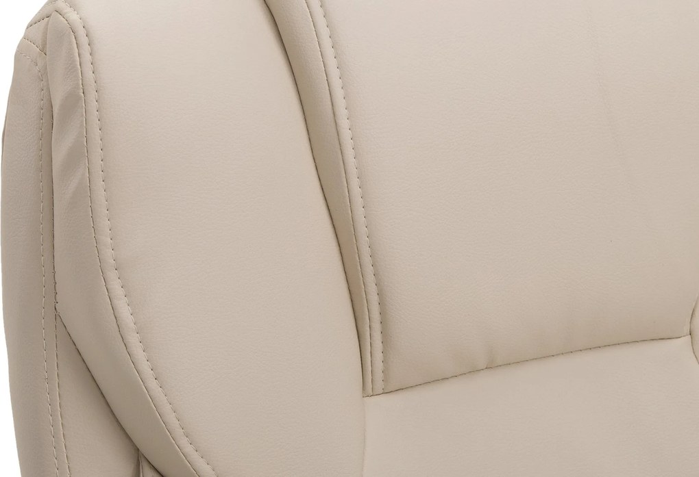 Cadeira de Escritório Texas de Couro Sintético Creme