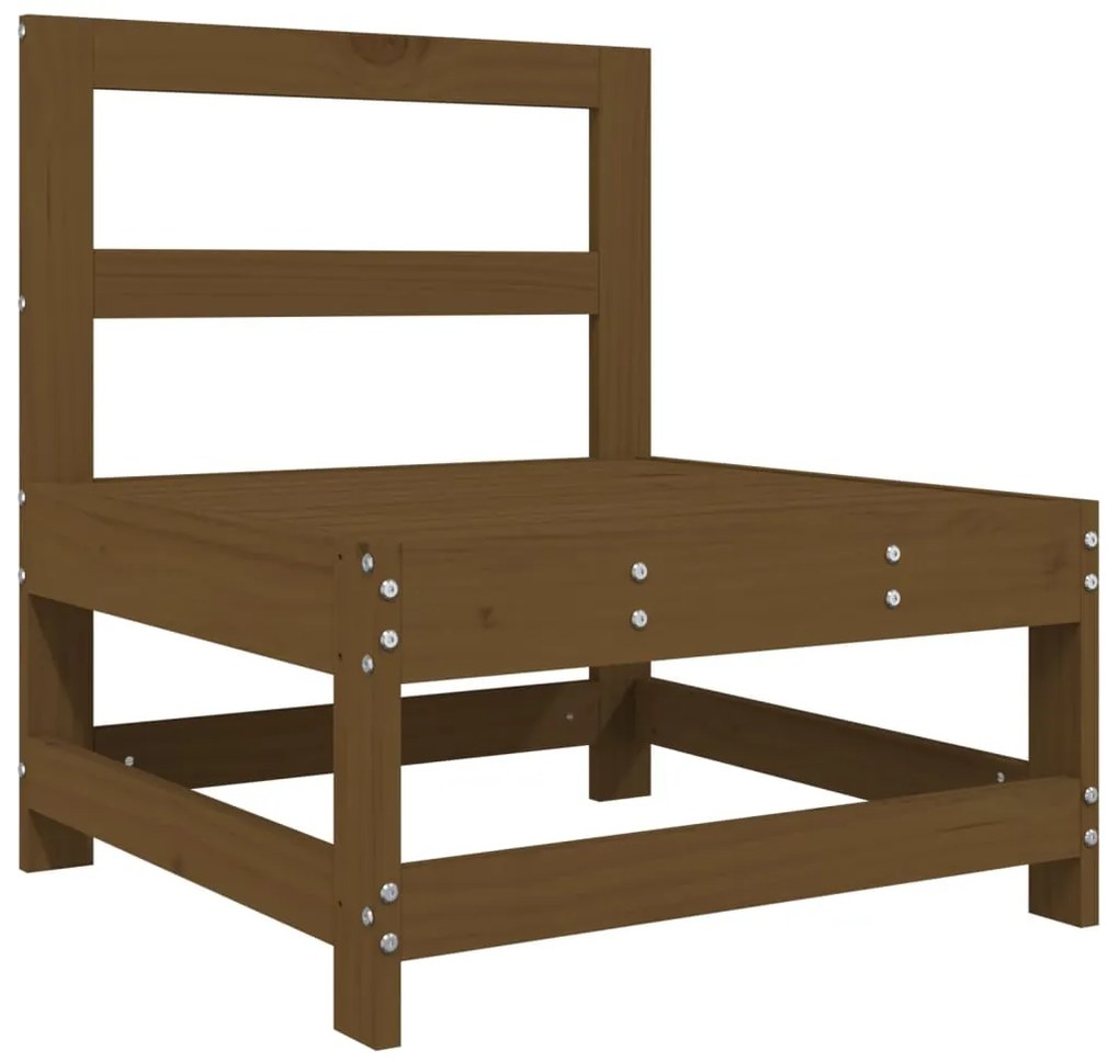 7 pcs conjunto lounge jardim madeira pinho maciça castanho-mel