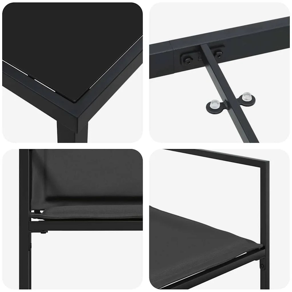 Conjunto de Jantar de Jardim de 5 Peças com Almofadas de Textileno Pre