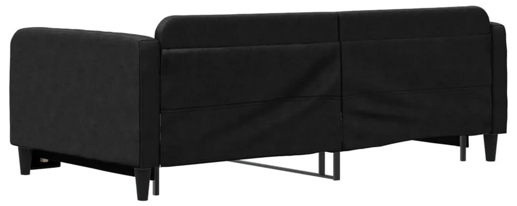 Sofá-cama com gavetão 100x200 cm tecido preto