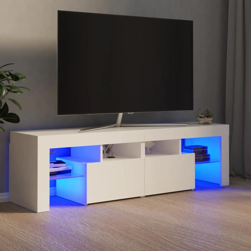 Móvel de TV Luna com luzes LED de 140cm - Branco - Design Moderno