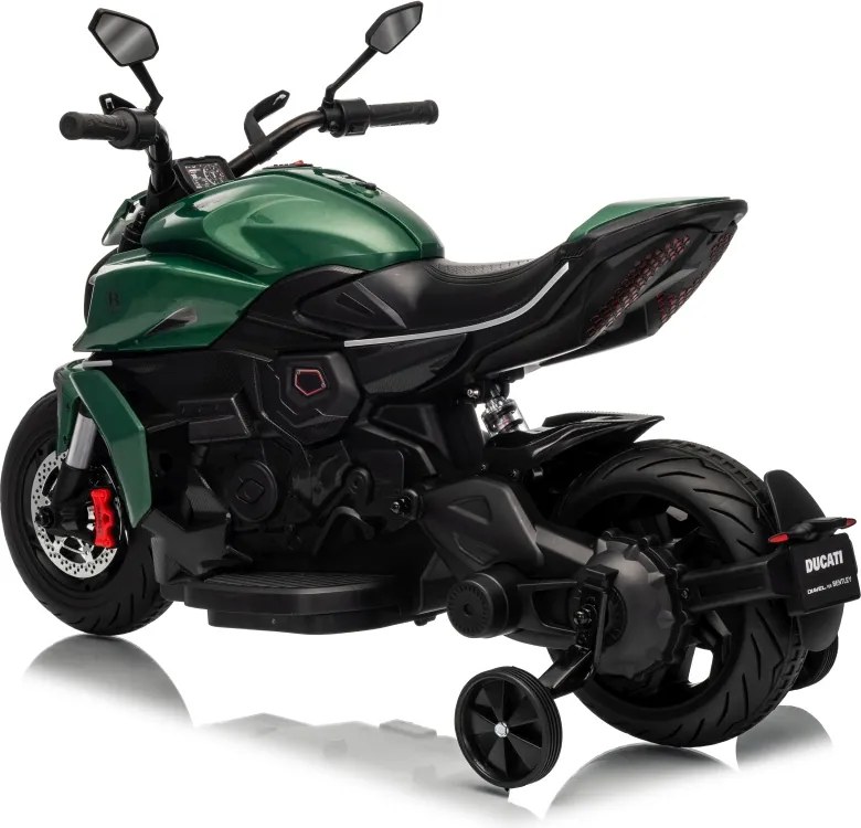 Mota elétrica para Crianças 12V, Ducati Diavel, 2 a 6 anos, Rodas espuma Eva Verde