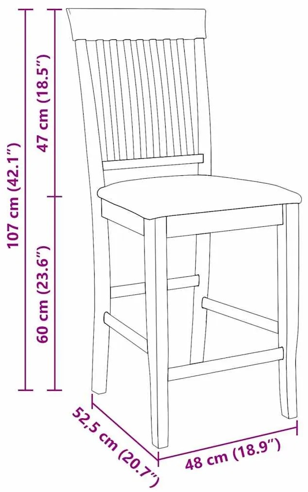 Bancos de bar com almofadões 2pcs madeira de seringueira maciça