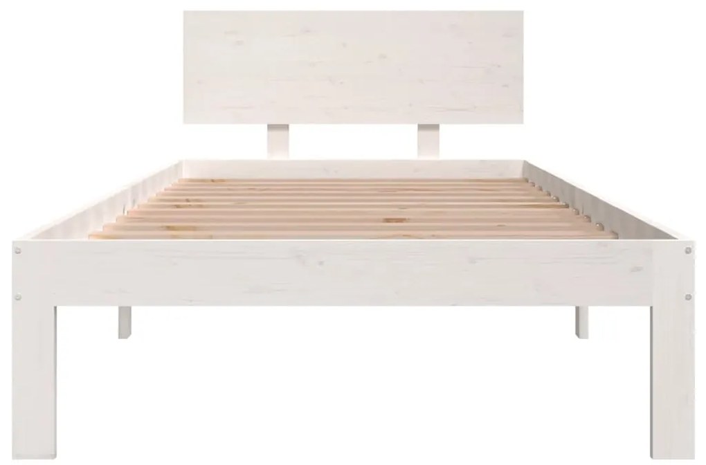 Estrutura de cama 90x200 cm pinho maciço branco