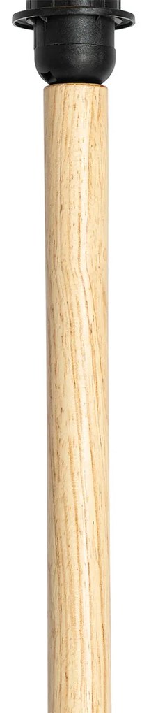 Candeeiro de Pé em Madeira com Abajur de Veludo, Design Folha e Interior Dourado - Mels