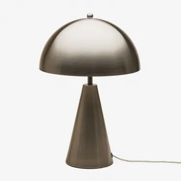 Candeeiro De Mesa Em Ferro Jaliya Cinza Cromado - Sklum