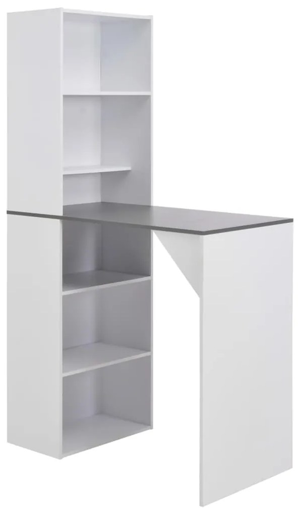vidaXL Mesa de bar com armário 115x59x200 cm branco