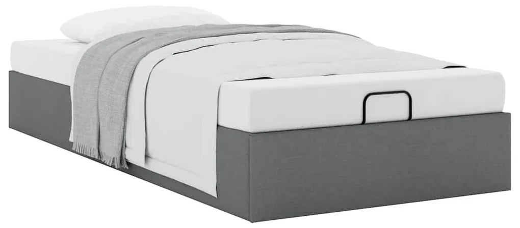 Estrutura de cama otomana sem colchão 90x200 cm cinzento escuro