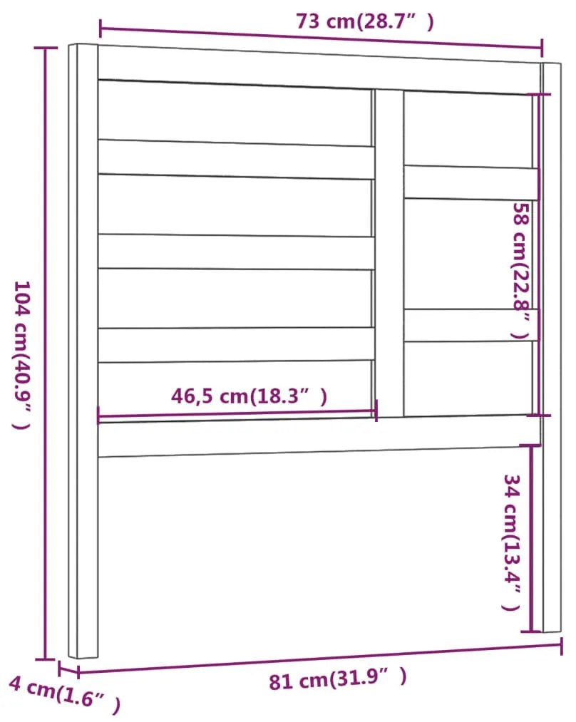 Cabeceira de cama 81x4x104 cm pinho maciço castanho mel