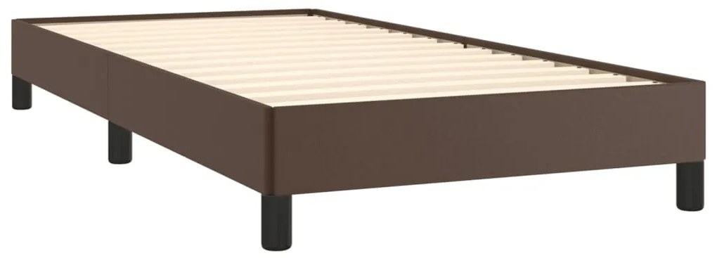 Estrutura de cama 100x200 cm couro artificial castanho