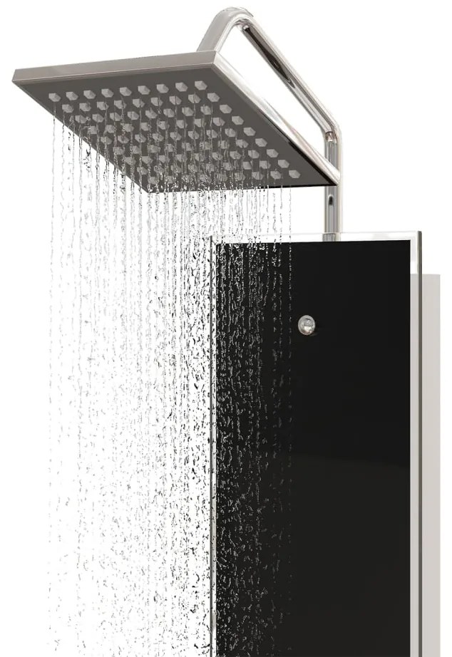 Coluna de duche vidro 18x45,5x130 cm preto