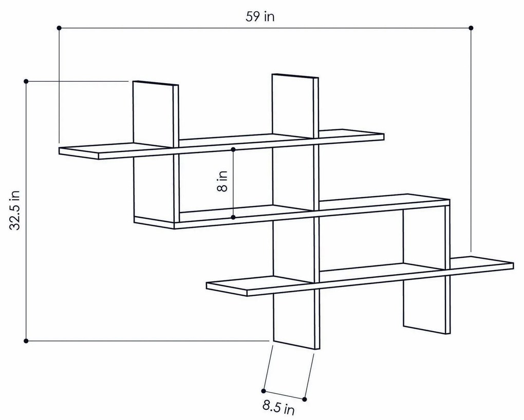 Estante Halic – Carvalho – 150 cm x 82 cm x 22 cm