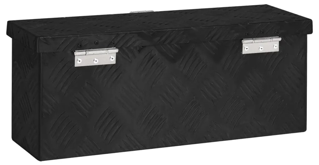 Caixa de arrumação 50x15x20,5 cm alumínio preto