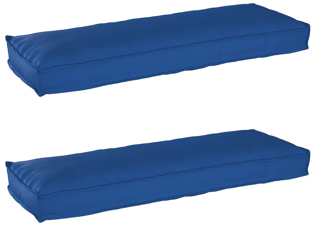 vidaXL Almofadas de Palete para Banco 2 pcs Azul Royal 120x40x8 cm Tecido Oxford