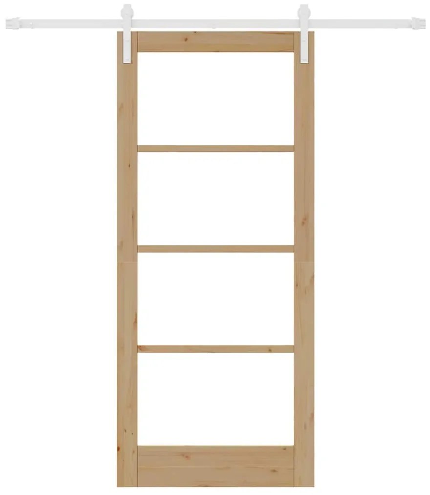 Porta Deslizante com Conjunto de Ferragens 'ORKDAL'Madeira Sólida e Vi