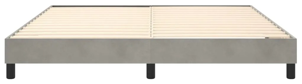 Estrutura de cama sem colchão 160x200 cm veludo cinzento-claro
