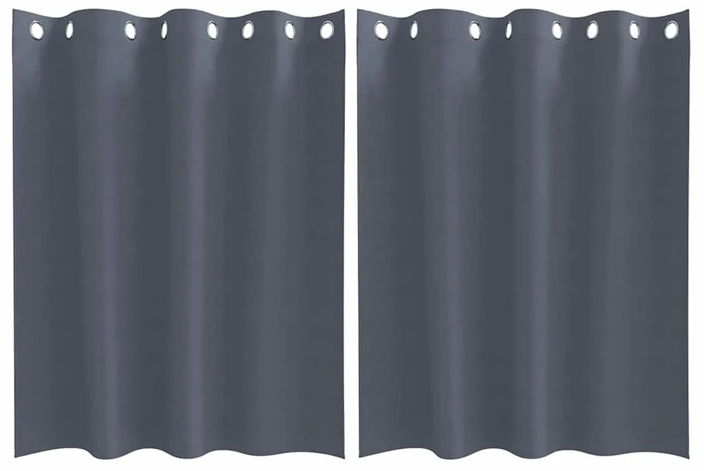 Cortinas 2 pcs Cinzento-escuro 140 x 140 cm Poliéster