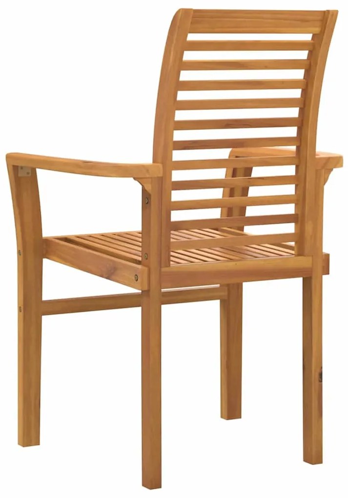Cadeira de Jardim Empilhável 2 pcs Madeira Sólida de Teca