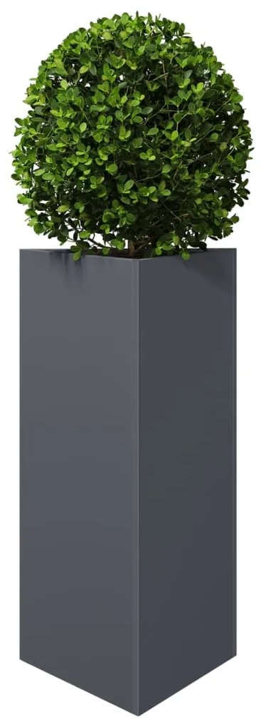 Vaso/floreira de jardim triangular 40x34,5x70 cm aço antracite