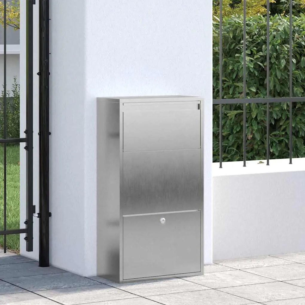 Caixa de Entrega de Pacotes 44x22x82 cm Aço Inoxidável