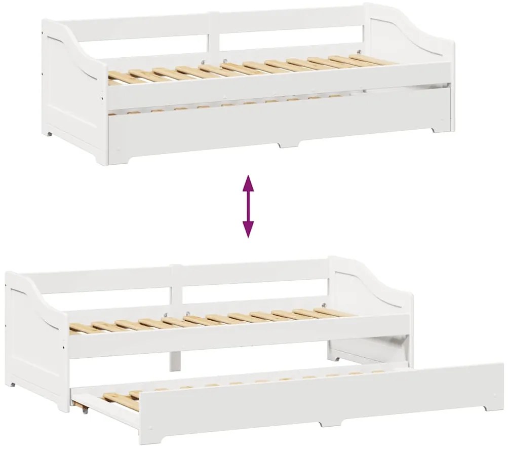 Sofá-cama com gavetão sem colchão IRUN branco 90x200 cm