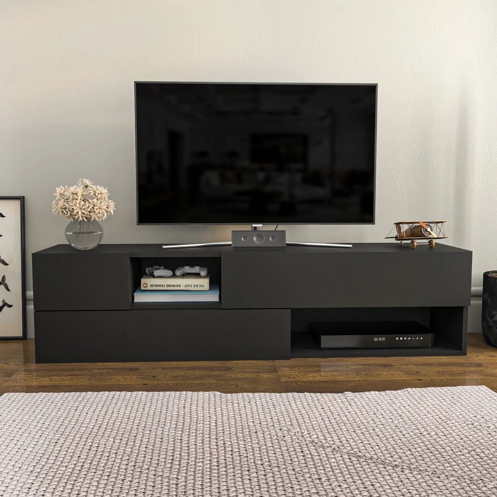 Móvel TV Morton – Antracite – 160 cm x 37,7 cm x 40 cm