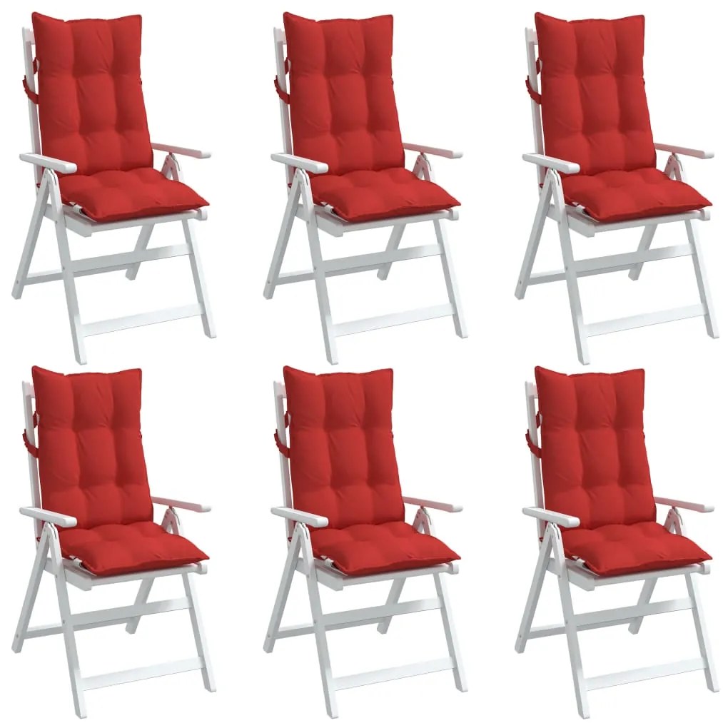 Almofadões p/ cadeira encosto alto 6 pcs tecido oxford vermelho