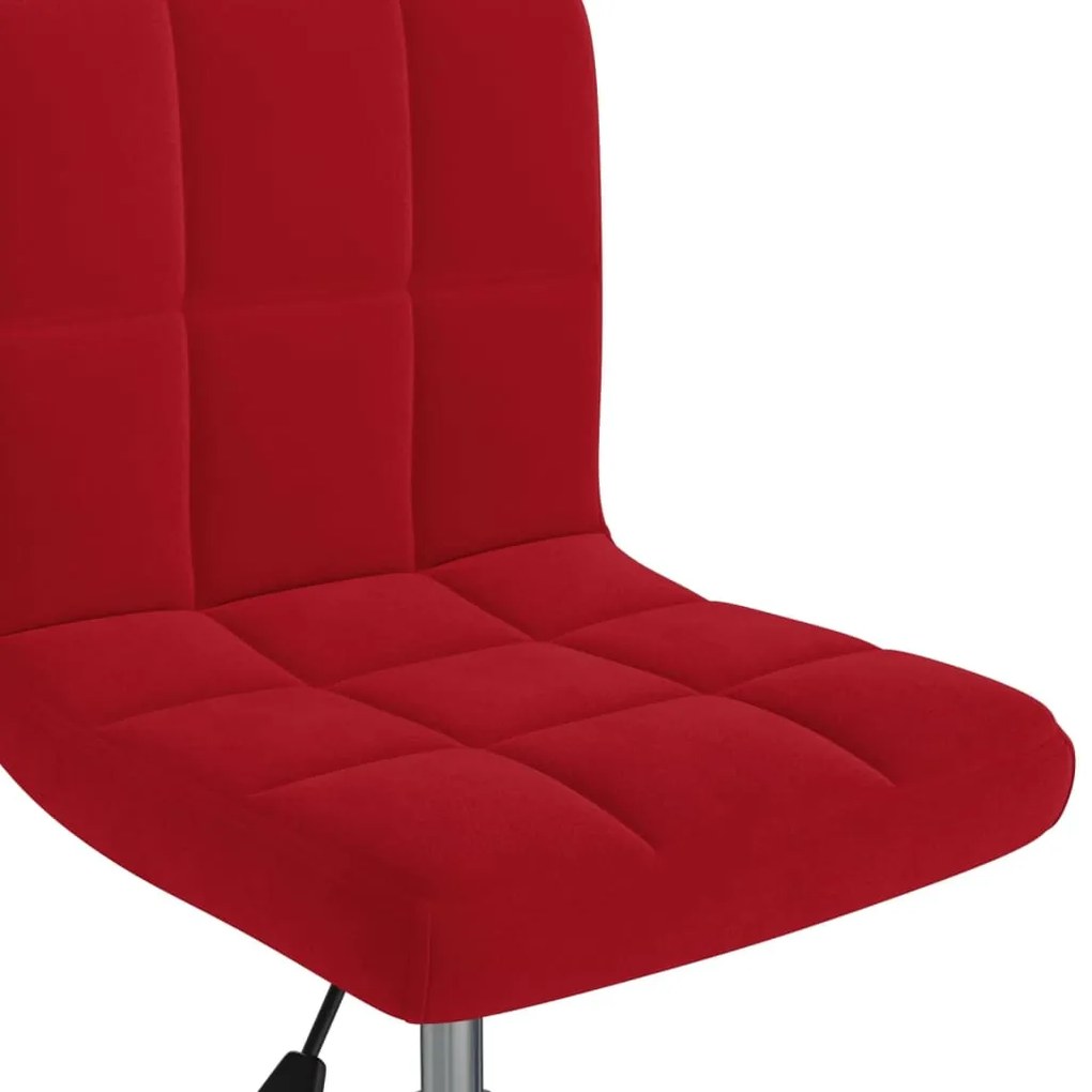 Cadeira de jantar giratória veludo vermelho tinto