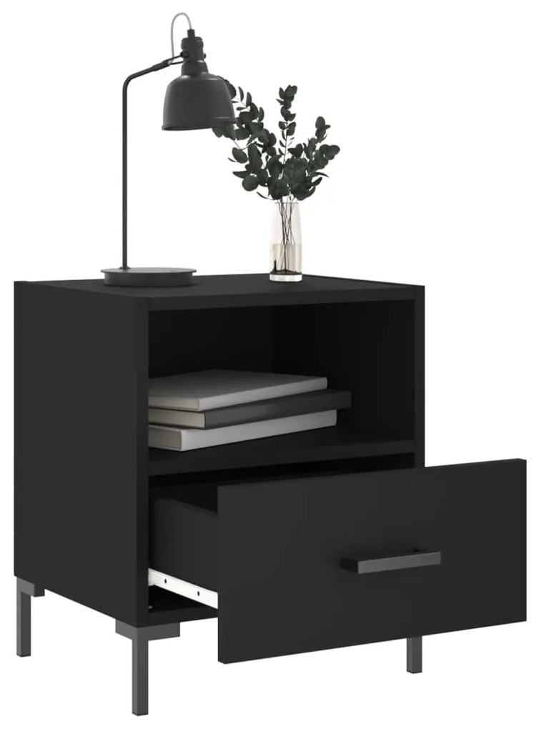 Mesas de cabeceira 2 pcs 40x35x47,5 cm deriv. de madeira preto