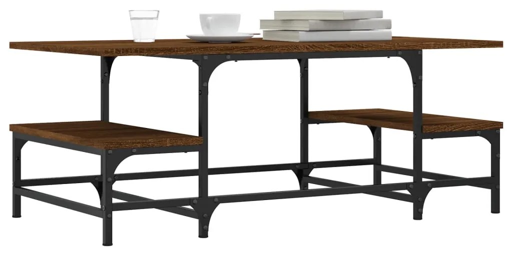 Mesa de centro 100x50,5x40 cm deriv. madeira carvalho castanho