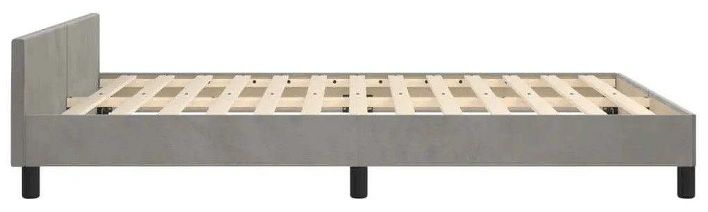 Estrutura de cama sem colchão 140x190 cm veludo cinzento-claro